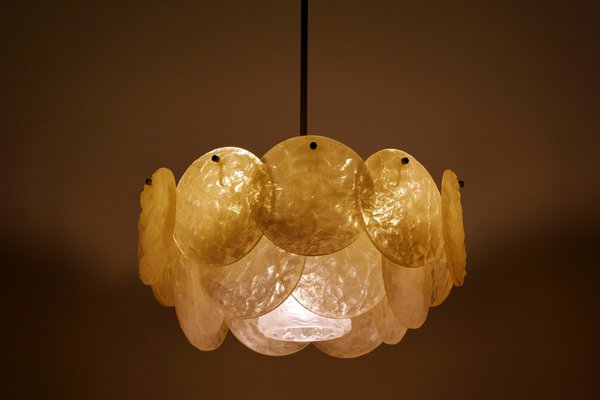 German Textured Acrylic Disc Ceiling Lamp, 1960s-WPT-575233