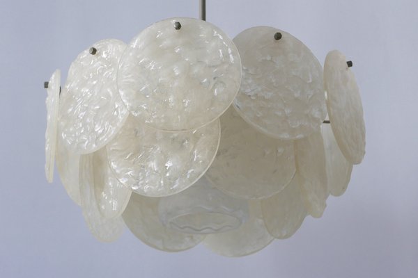 German Textured Acrylic Disc Ceiling Lamp, 1960s-WPT-575233