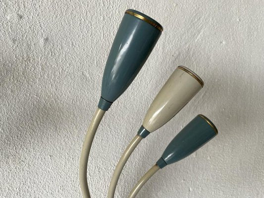 German Three-Headed Sputnik Sconces in Blue and White Metal, 1950s-RDS-1416238