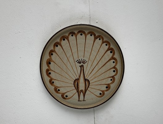 German Wall Plate or Bowl with Peacock Motif from Sgrafo Modern, 1960s-UAH-1425371