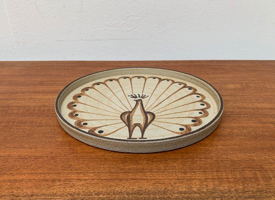 German Wall Plate or Bowl with Peacock Motif from Sgrafo Modern, 1960s-UAH-1425371