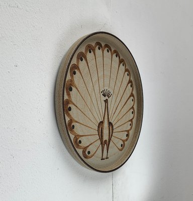 German Wall Plate or Bowl with Peacock Motif from Sgrafo Modern, 1960s-UAH-1425371