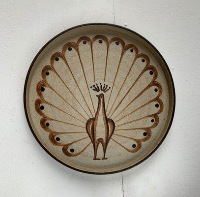 German Wall Plate or Bowl with Peacock Motif from Sgrafo Modern, 1960s-UAH-1425371