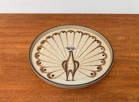 German Wall Plate or Bowl with Peacock Motif from Sgrafo Modern, 1960s-UAH-1425371