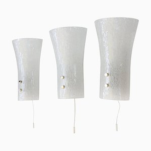 German Wall Sconces in Murano Glass & Nickel, 1960s, Set of 3-DEK-932509