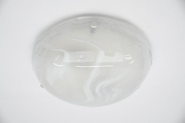 German White and Gold Murano Glass Flush Mount from Hillebrand Lighting, 1960s-KQB-1737095