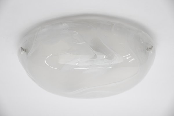 German White and Gold Murano Glass Flush Mount from Hillebrand Lighting, 1960s-KQB-1737095