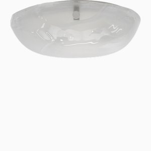 German White and Gold Murano Glass Flush Mount from Hillebrand Lighting, 1960s-KQB-1737095