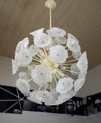 German White Murano Glass Sputnik Chandelier, 1960s-DEK-1110746