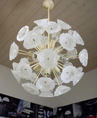 German White Murano Glass Sputnik Chandelier, 1960s-DEK-1110746