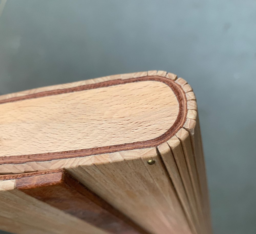 German Wood and Leather Bag by René Vater Object Design