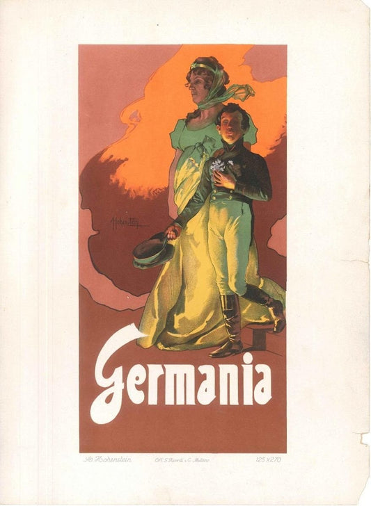 Germania- Original Lithograph by A. Hohenstein - Early 1900 Early 1900