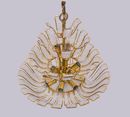 Germany Hollywood Regency Crystal & Gilt Brass Chandelier from Palwa, 1960s-DEK-990230