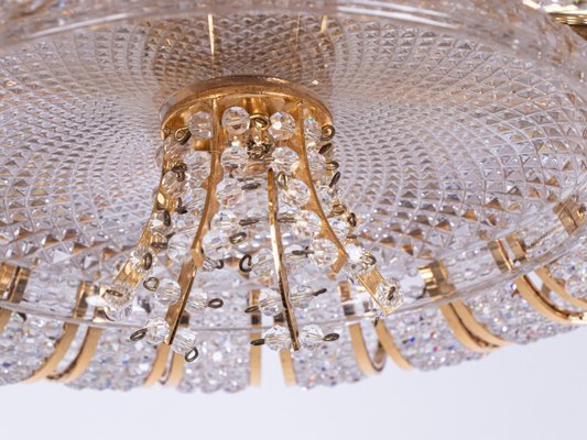 Germany Hollywood Regency Crystal & Gilt Brass Chandelier from Palwa, 1960s-DEK-990230