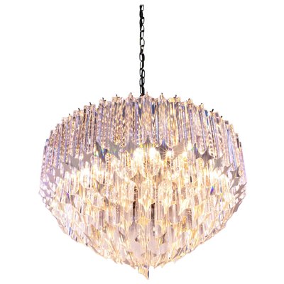 Germany Palwa Chandelier in Crystal Prism & Gilt Brass, 1960s-DEK-932415