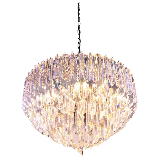 Germany Palwa Chandelier in Crystal Prism & Gilt Brass, 1960s