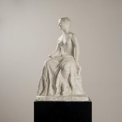 Gertrude Bret, Seated Woman, 1900s, Plaster Sculpture-VJZ-1185333