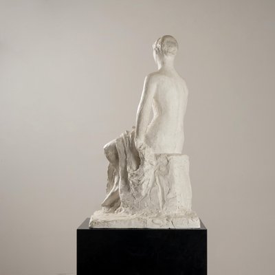 Gertrude Bret, Seated Woman, 1900s, Plaster Sculpture-VJZ-1185333