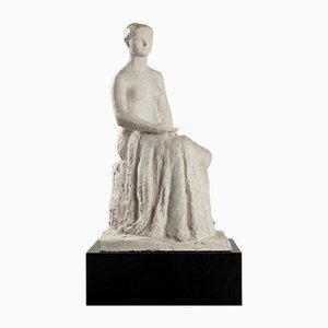 Gertrude Bret, Seated Woman, 1900s, Plaster Sculpture-VJZ-1185333