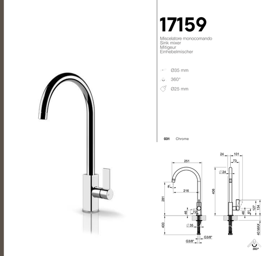 Technical Drawing - Gessi 17159