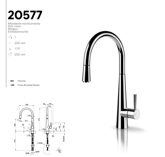 Technical Drawing - Gessi 20577