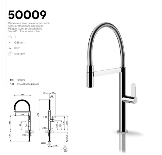 Technical Drawing - Gessi 50009