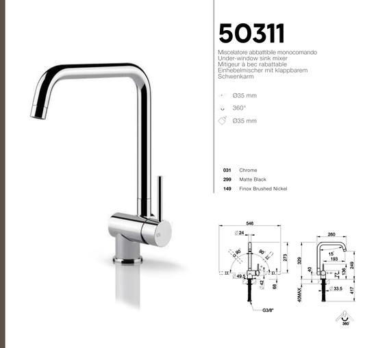 Technical Drawing - Gessi 50311