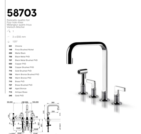 Technical Drawing - Gessi 58703