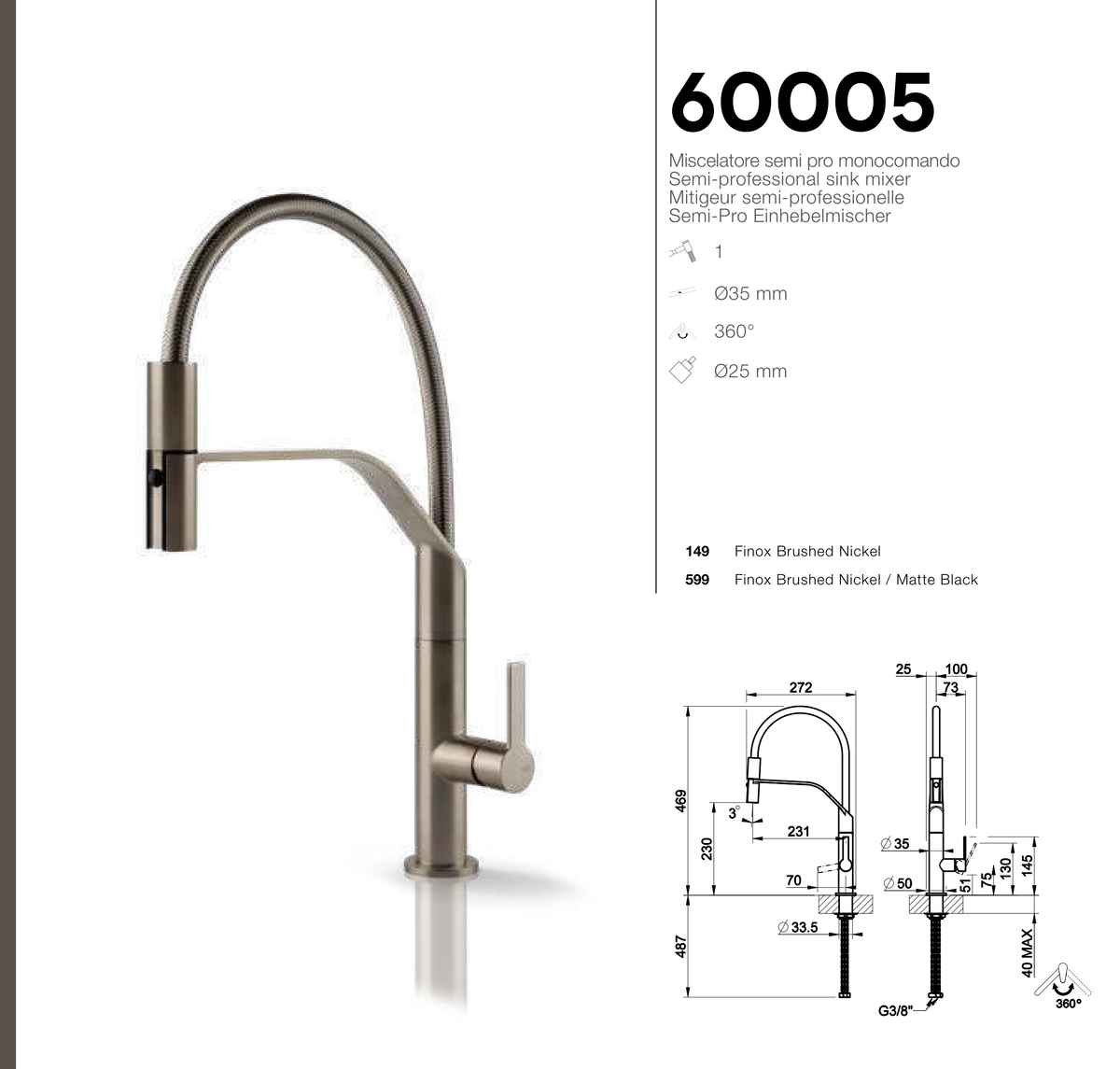 Technical Drawing - Gessi 60005