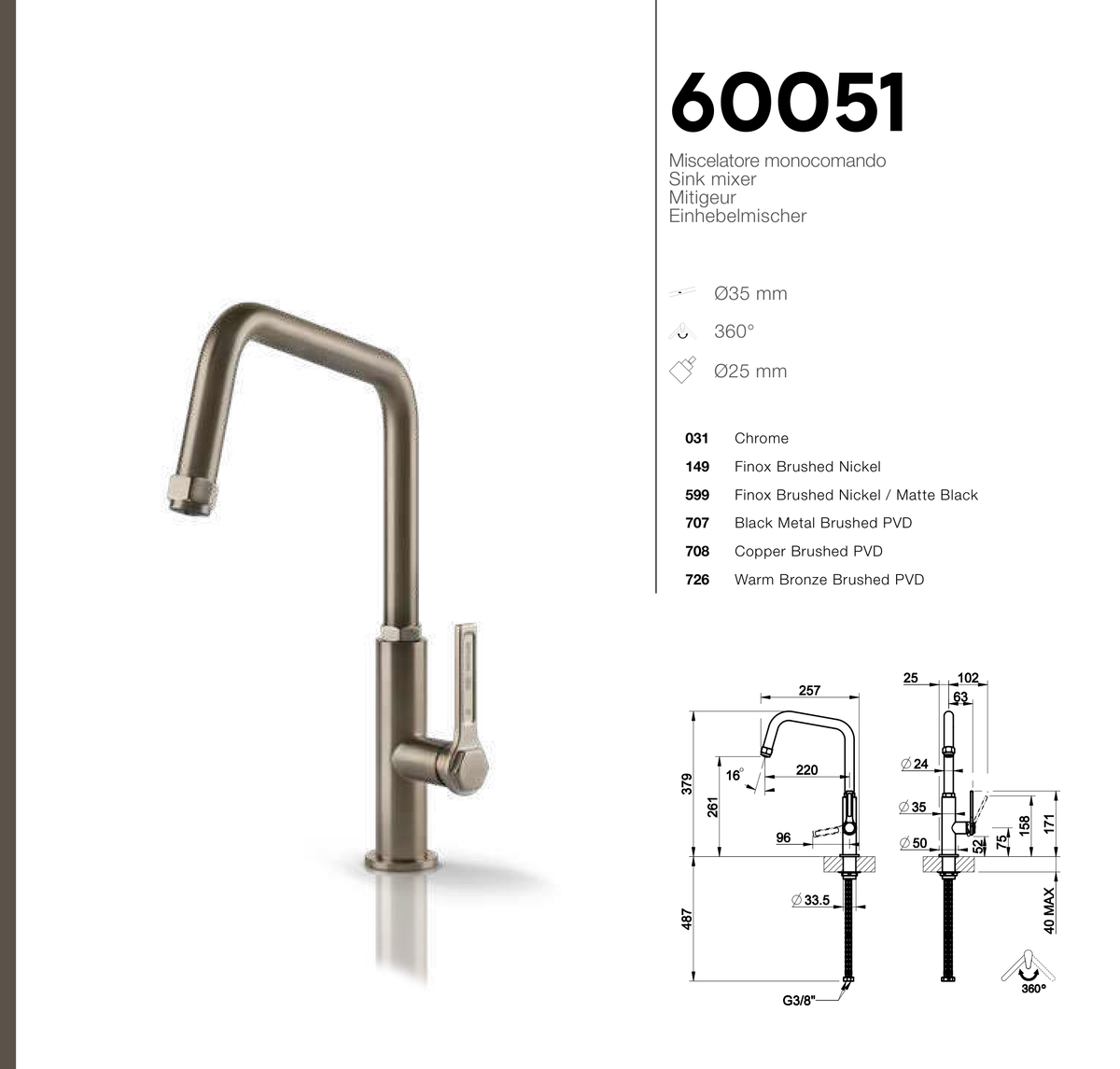 Technical Drawing - Gessi 60051