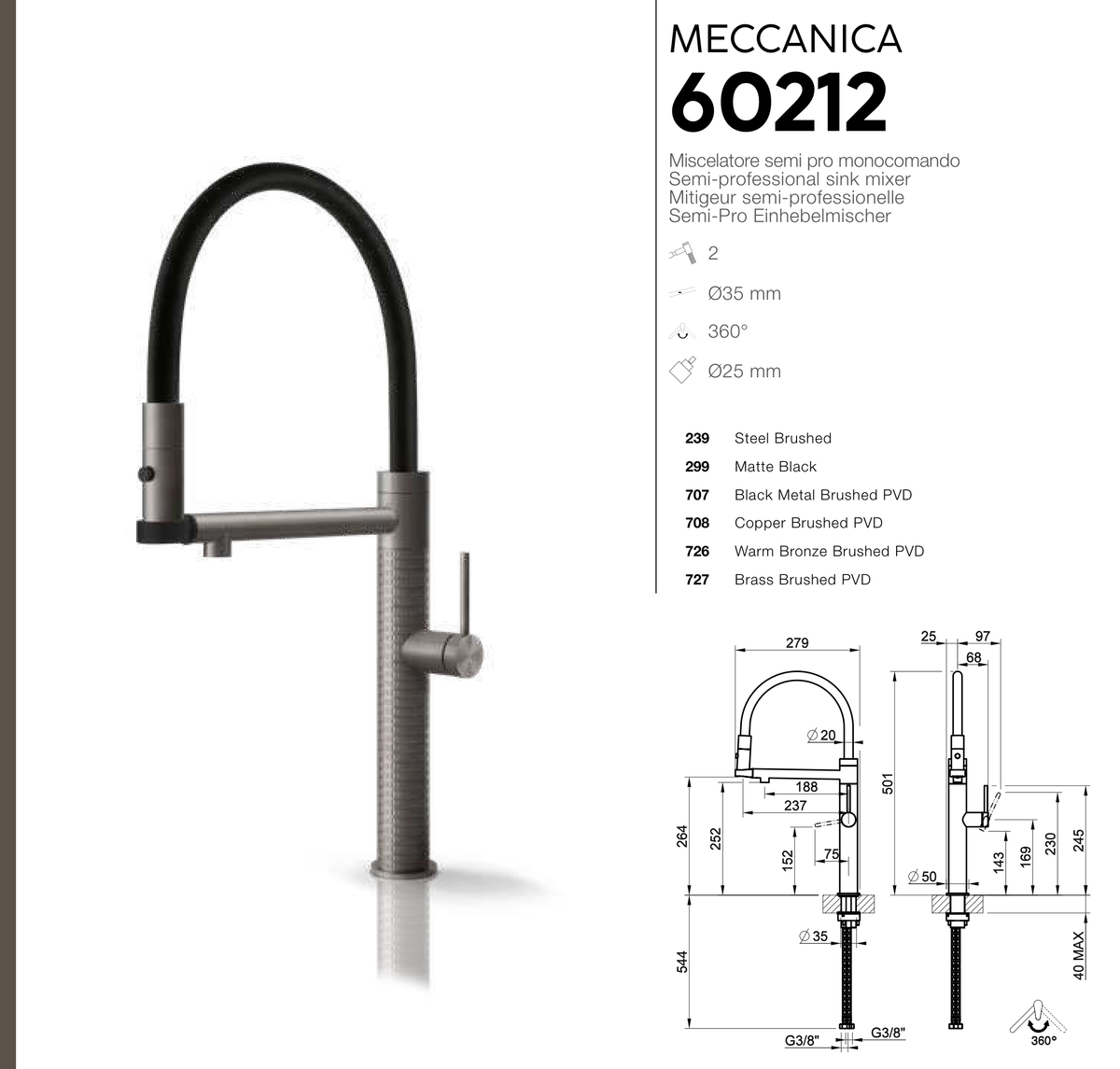 Technical Drawing - Gessi 60212