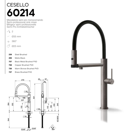 Technical Drawing - Gessi 60214