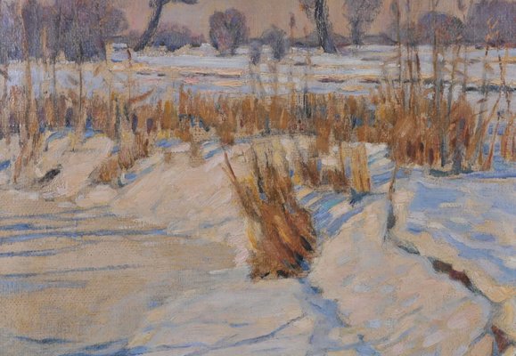 Géza Kádár, Winter Landscape, 20th Century, Oil on Canvas-QOR-2022596