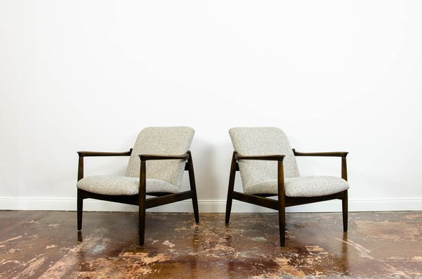 GFM-64 Armchairs by Edmund Homa for Gościńskie Furniture Fabryki, 1960s, Set of 2-IXL-1811397