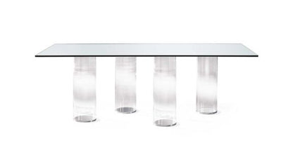 SIGNORE DEGLI ANELLI 72 - Rectangular glass table with Murano glass legs