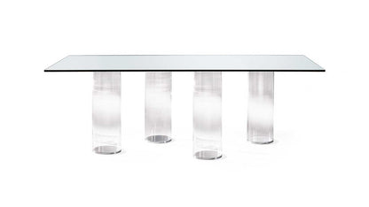 SIGNORE DEGLI ANELLI 72 - Rectangular glass table with 