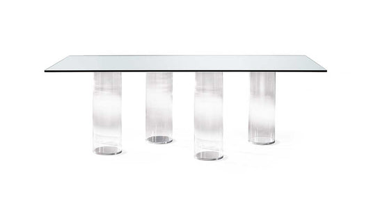 SIGNORE DEGLI ANELLI 72 - Rectangular glass table with 