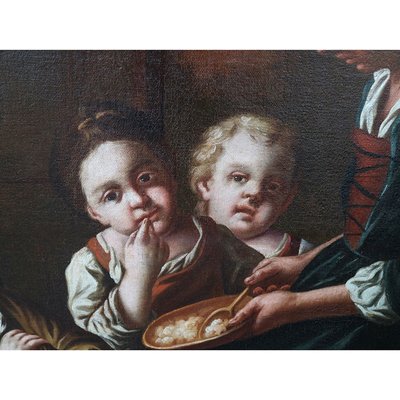 Giacomo Francesco Cipper Known as Il Todeschini, Family Scene, 1600s-1700s, Oil on Canvas, Framed-BEW-2042875