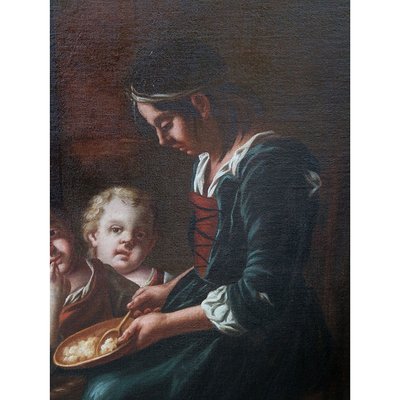 Giacomo Francesco Cipper Known as Il Todeschini, Family Scene, 1600s-1700s, Oil on Canvas, Framed-BEW-2042875