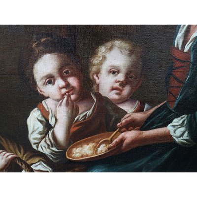 Giacomo Francesco Cipper Known as Il Todeschini, Family Scene, 1600s-1700s, Oil on Canvas, Framed-BEW-2042875