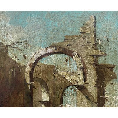 Giacomo Guardi, Capriccio with Roman Arches, 1700s-1800s, Oil on Canvas-BEW-2023619