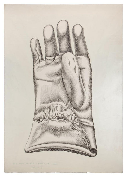 Giacomo Porzano, Glove, Etching on Cardboard, 1972