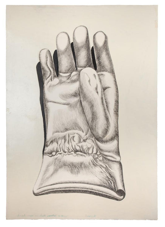 Giacomo Porzano, Glove, Etching on Cardboard, 1972