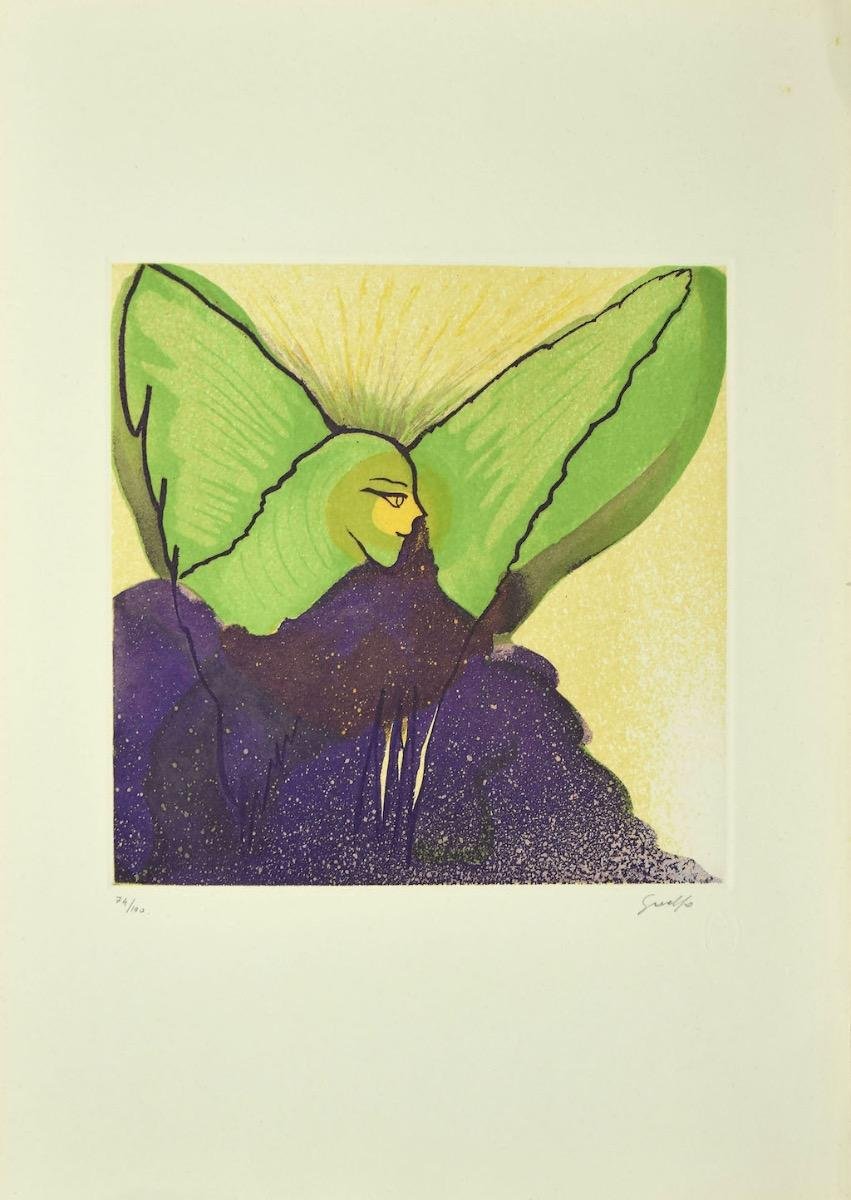 Giacomo Porzano, Price, The Angel, Etching, 1970s