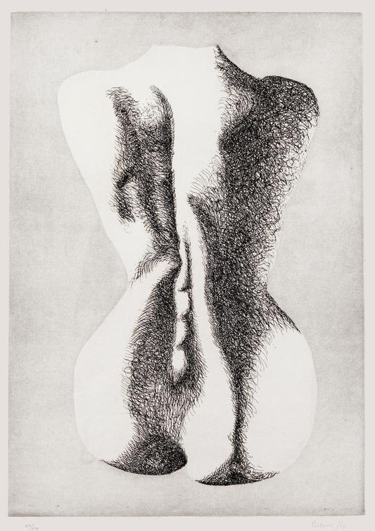 Giacomo Porzano, Silhouette of Woman, Etching, 1970s