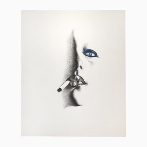 Giacomo Porzano, Smoker in White, 1970s, Etching-ZCI-2018734