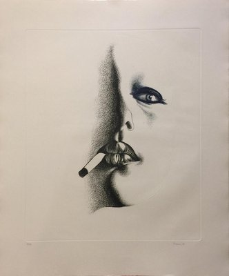 Giacomo Porzano, Smoker in White, Etching, 1972-ZCI-2035130