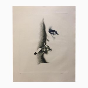 Giacomo Porzano, Smoker in White, Etching, 1972-ZCI-2035130