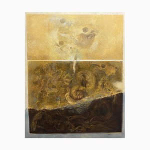 Giacomo Soffiantino, Fossils and Shells, 1960s, Oil on Canvas-QUE-1308622