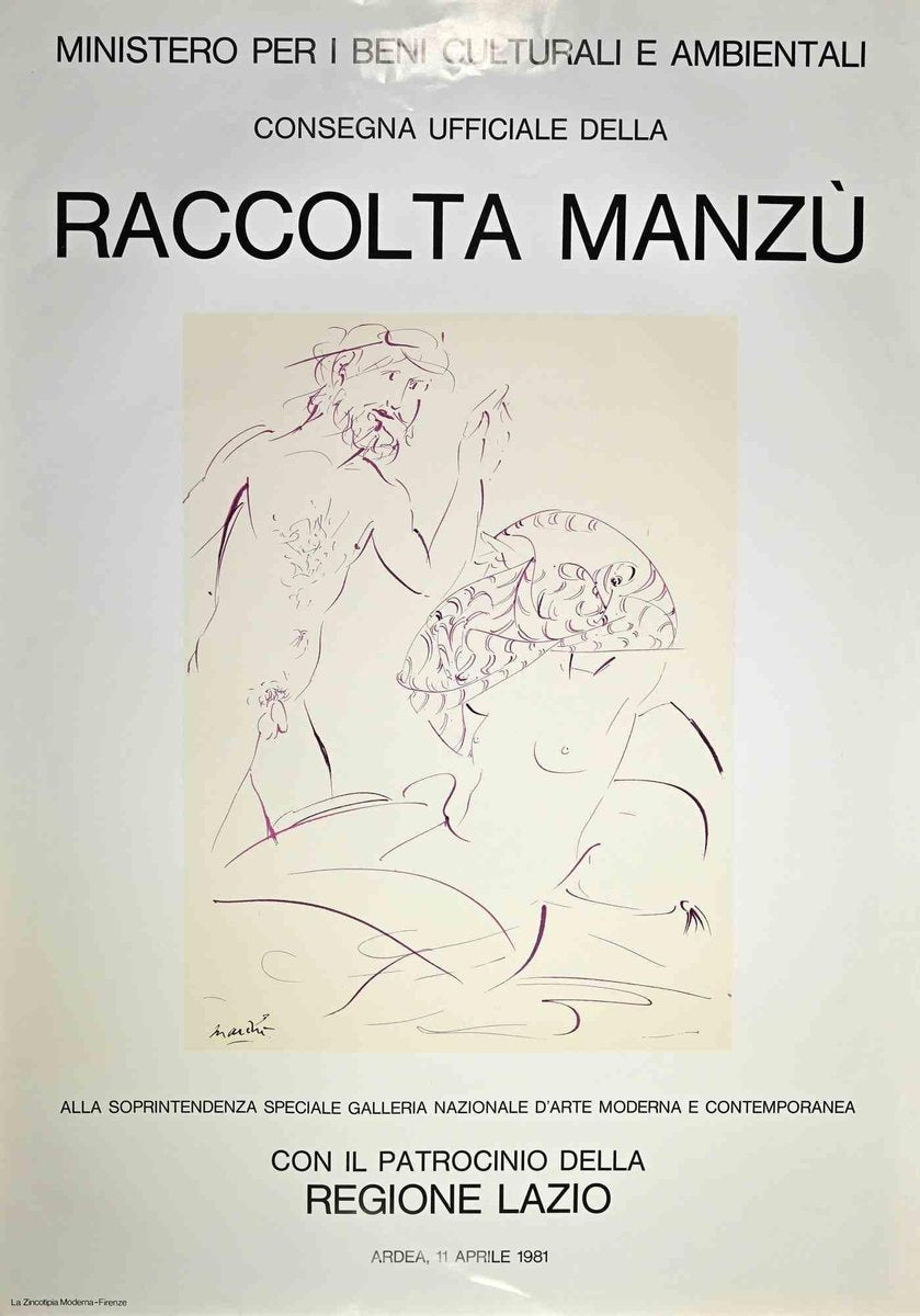 Giagomo Canco, Manzu Collectection, Vintage Offset Poster Print, 1981